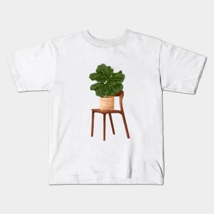 Trendy Plant Art, Botanical illustration, Fiddle Leaf Fig 60 Kids T-Shirt